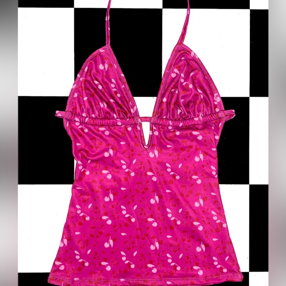 Omighty PINK CHERRIES HALTER TOP
